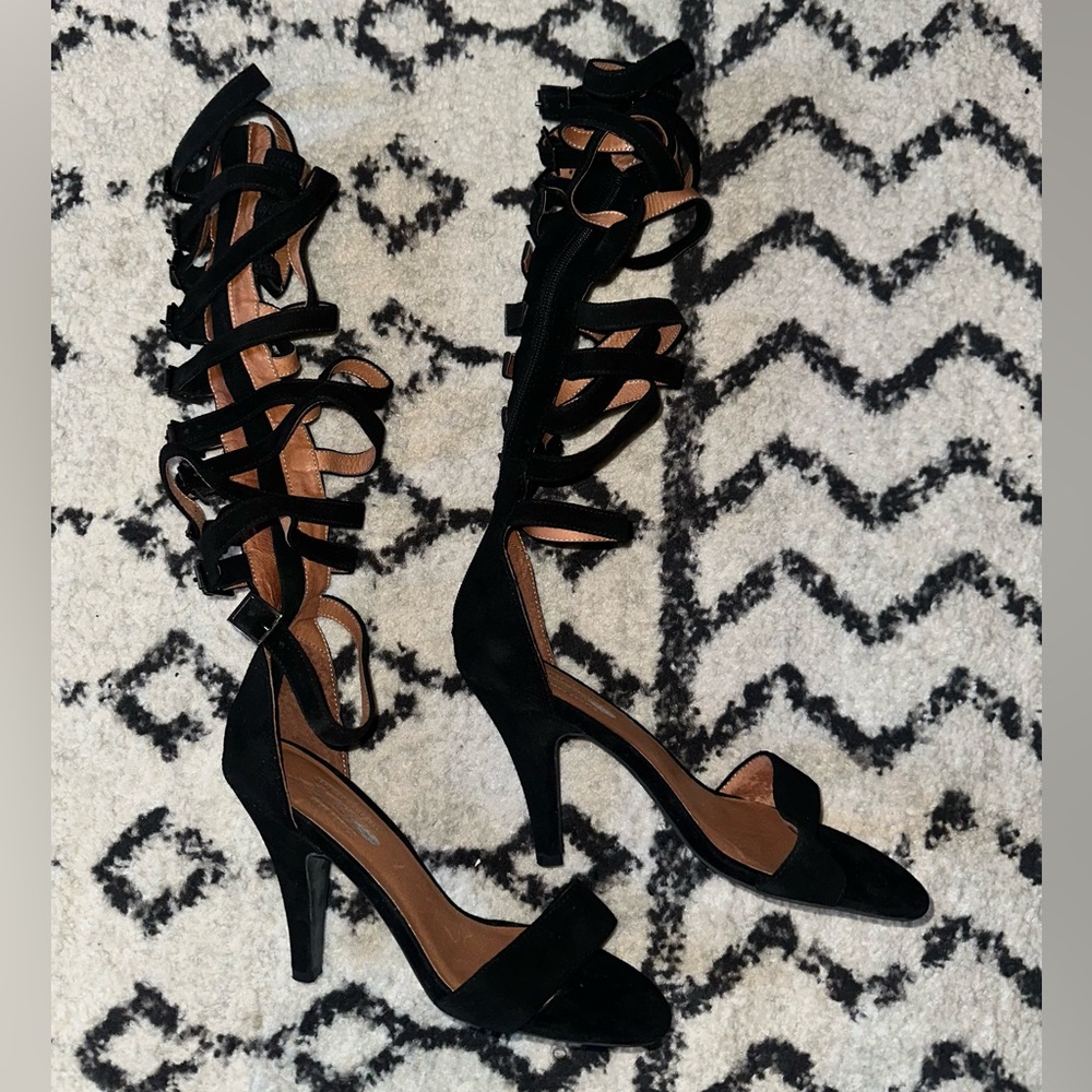 Jeffrey Campbell Black Lace-Up Heels
